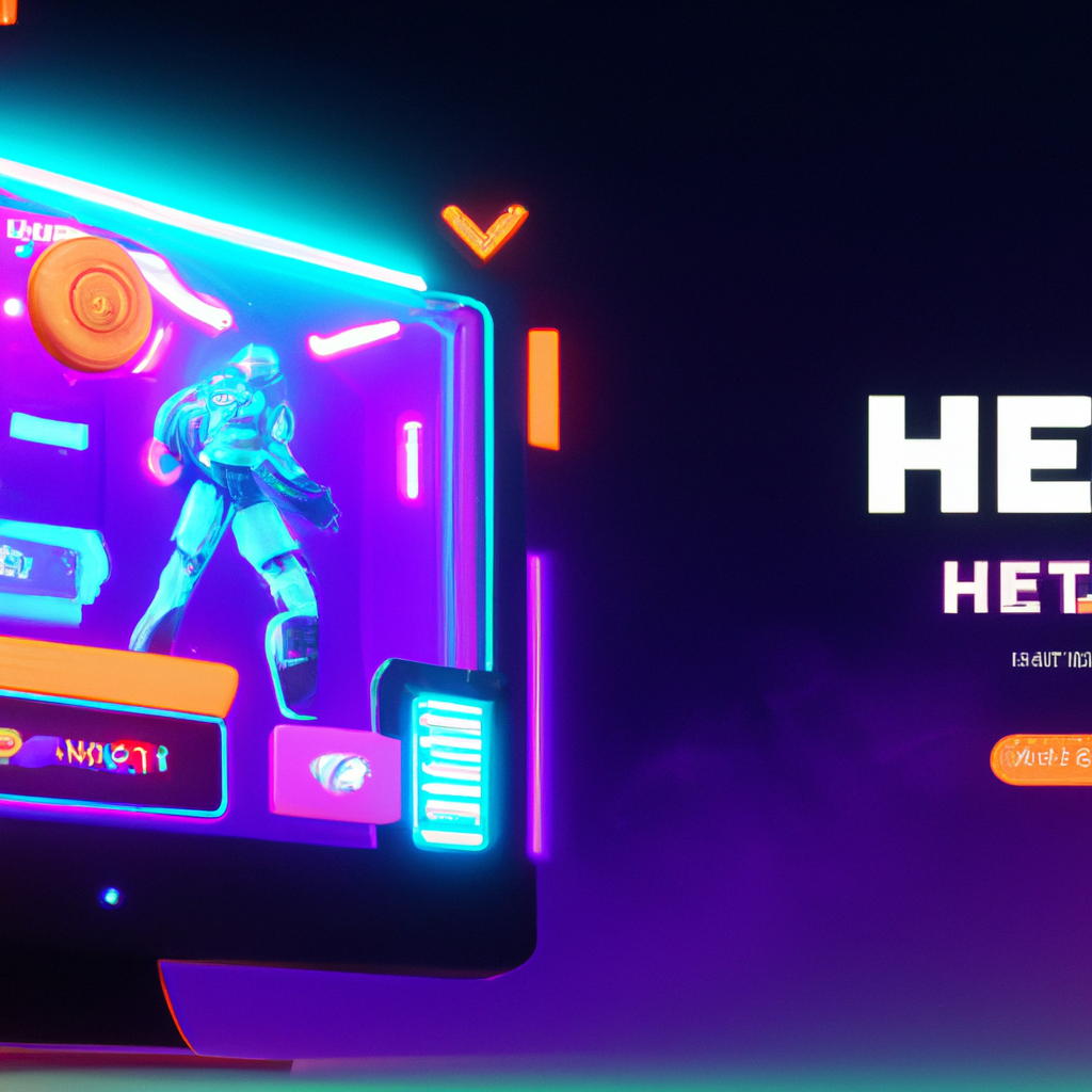 Arcadia Foundry—hero art: neon arcade vignette